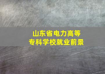 山东省电力高等专科学校就业前景