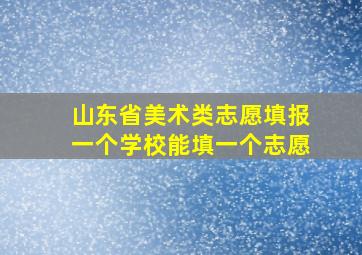 山东省美术类志愿填报一个学校能填一个志愿