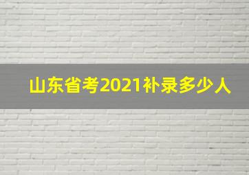 山东省考2021补录多少人