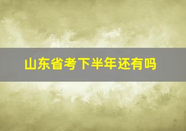 山东省考下半年还有吗