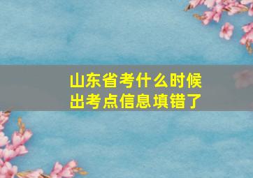 山东省考什么时候出考点信息填错了