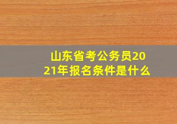 山东省考公务员2021年报名条件是什么