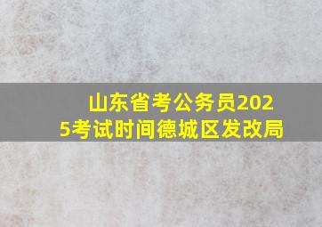 山东省考公务员2025考试时间德城区发改局