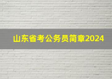 山东省考公务员简章2024