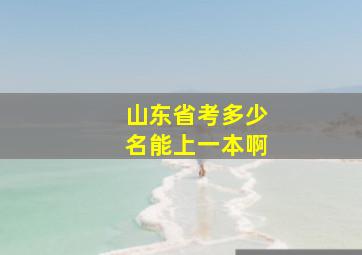 山东省考多少名能上一本啊