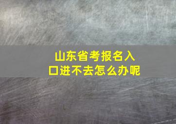 山东省考报名入口进不去怎么办呢