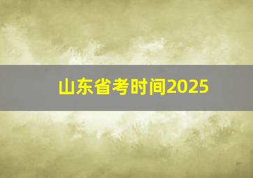 山东省考时间2025