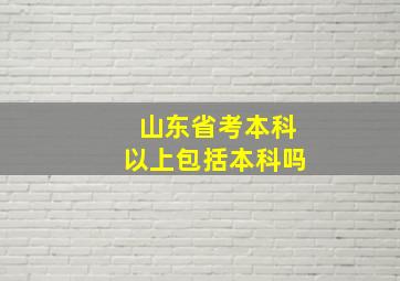 山东省考本科以上包括本科吗