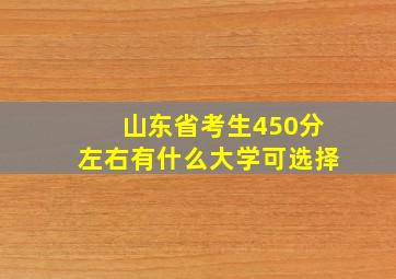 山东省考生450分左右有什么大学可选择