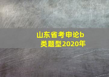 山东省考申论b类题型2020年