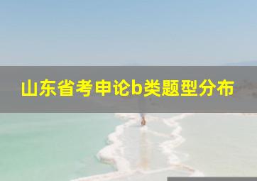 山东省考申论b类题型分布