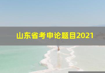 山东省考申论题目2021