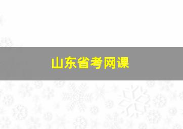 山东省考网课