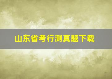 山东省考行测真题下载