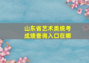 山东省艺术类统考成绩查询入口在哪