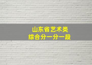 山东省艺术类综合分一分一段