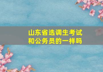 山东省选调生考试和公务员的一样吗