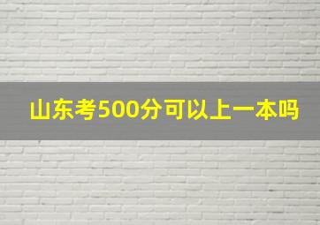 山东考500分可以上一本吗