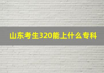 山东考生320能上什么专科