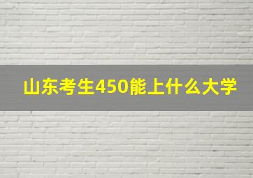 山东考生450能上什么大学