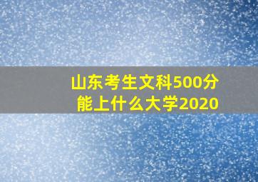 山东考生文科500分能上什么大学2020