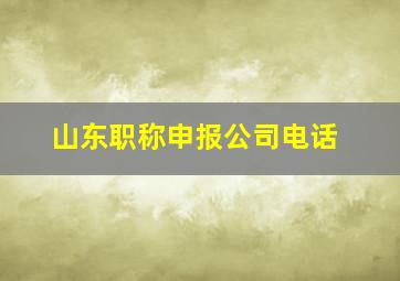 山东职称申报公司电话