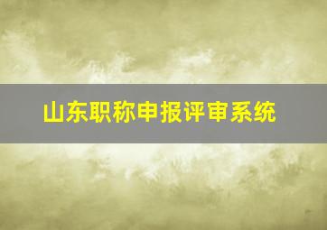 山东职称申报评审系统