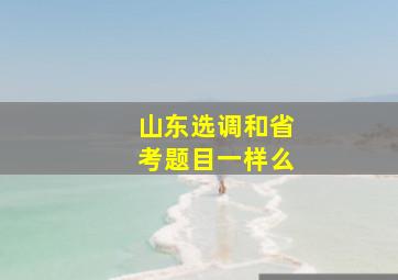 山东选调和省考题目一样么