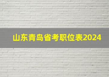 山东青岛省考职位表2024