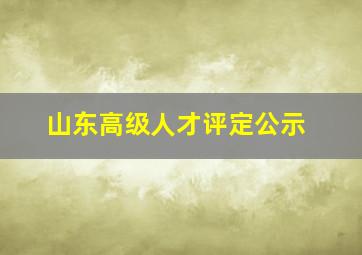 山东高级人才评定公示