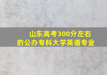 山东高考300分左右的公办专科大学英语专业