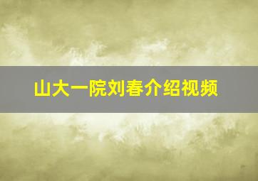 山大一院刘春介绍视频