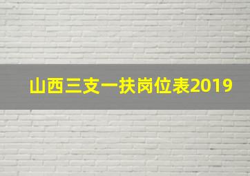 山西三支一扶岗位表2019