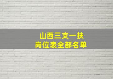 山西三支一扶岗位表全部名单