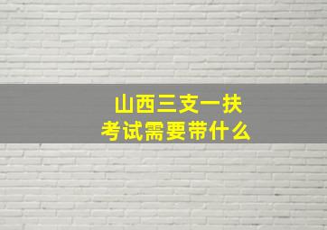 山西三支一扶考试需要带什么