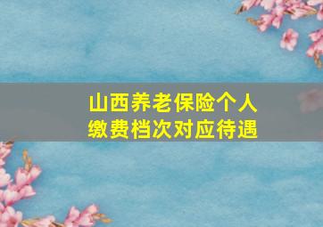 山西养老保险个人缴费档次对应待遇