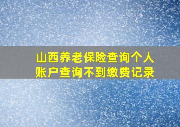 山西养老保险查询个人账户查询不到缴费记录