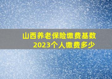 山西养老保险缴费基数2023个人缴费多少