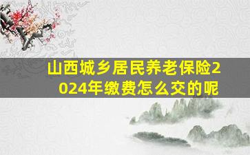 山西城乡居民养老保险2024年缴费怎么交的呢