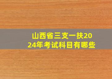 山西省三支一扶2024年考试科目有哪些