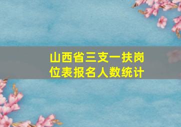 山西省三支一扶岗位表报名人数统计