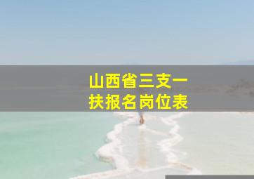 山西省三支一扶报名岗位表