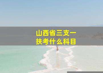 山西省三支一扶考什么科目