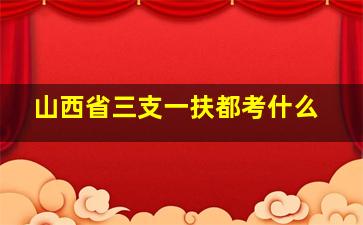 山西省三支一扶都考什么