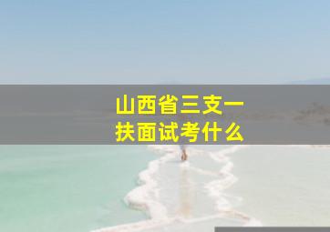 山西省三支一扶面试考什么