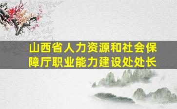 山西省人力资源和社会保障厅职业能力建设处处长