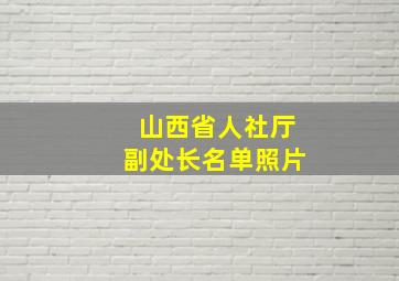 山西省人社厅副处长名单照片