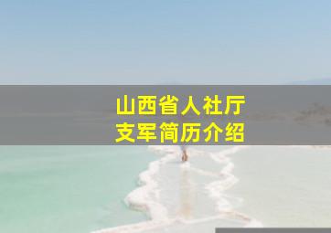 山西省人社厅支军简历介绍