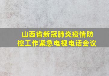 山西省新冠肺炎疫情防控工作紧急电视电话会议