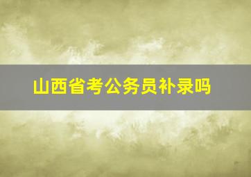 山西省考公务员补录吗